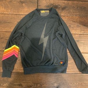 aviator nation bolt crewneck, dark charcoal